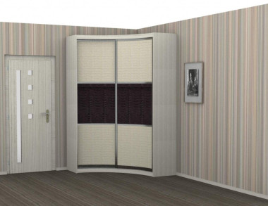 Вогнутый радиусный шкаф-купе &quot;СОЛО&quot; 1400*1400*2350 — Аэлита