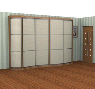 Радиусный шкаф-купе РАДУГА Змейка составной неглубокий  — Аэлита