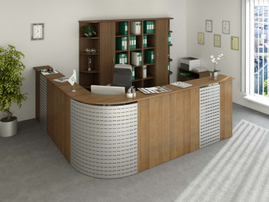 Стойка ресепшн &quot;Партнер&quot; 2880х2880х1200 Орех — Аэлита