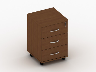 Тумба подкатная с центральным замком на 3 ящика 390х430х565 — Аэлита