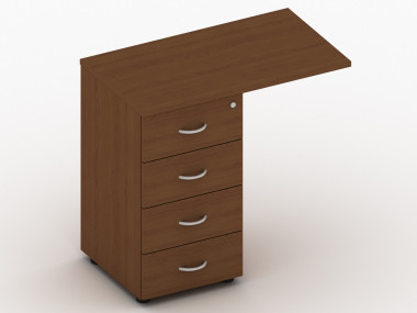 Тумба приставная с 4 ящиками и замком, крышка 800  — Аэлита