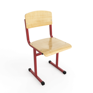 Стул ученический нерегулируемый на красном металлокаркасе &mdash; Аэлита