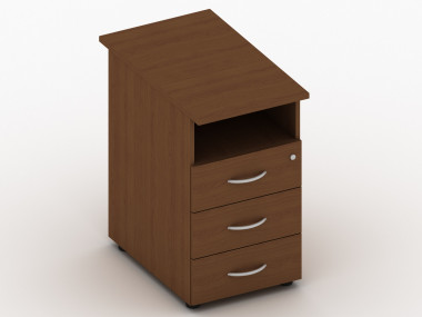 Тумба приставная с 3 ящиками и замком, глубина 390х700х750 — Аэлита