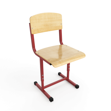 Стул ученический регулируемый на красном металлокаркасе — Аэлита