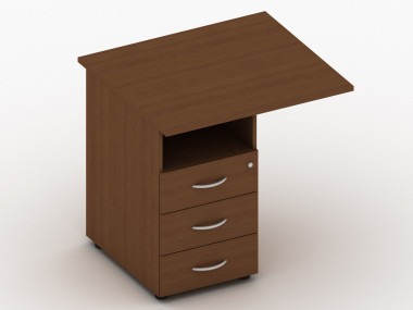 Тумба приставная с 3 ящиками и замком, крышка 800 — Аэлита