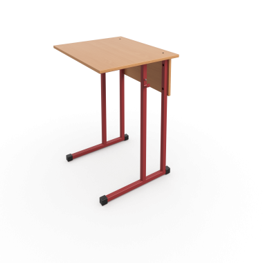Стол ученический одноместный 600*500 нерегулируемый на красном металлокаркасе — Аэлита