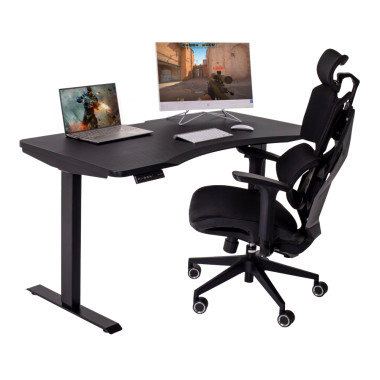 Стол игровой с электроприводом LA-T33- E5A(МДФ карбон, черное),высота 70-120 см,столешница 120*70 см — Аэлита
