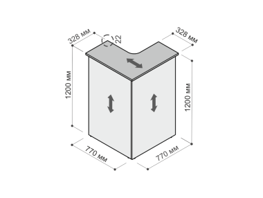 Стойка ресепшн Партнер угловая ПРАВАЯ — Аэлита