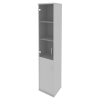 Шкаф высокий узкий со стеклом Рива левый/правый (1 низкая дверь ЛДСП, 1 средняя дверь стекло)