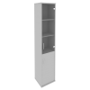 Шкаф высокий узкий со стеклом Рива левый/правый (1 низкая дверь ЛДСП, 1 средняя дверь стекло)