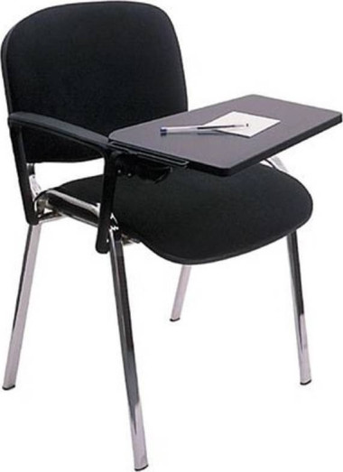 Стул ИЗО хром с пюпитром, ткань черная  — Аэлита