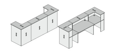 Стойка ресепшн Партнер прямая, композиция №5 1400x770x1200  — Аэлита