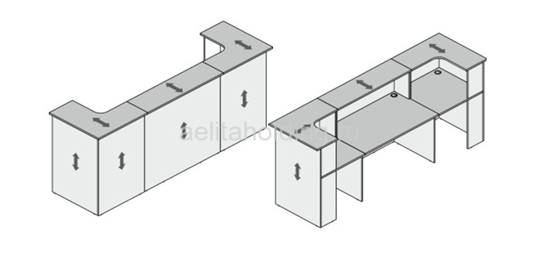 Стойка ресепшн Партнер прямая, композиция №5 1400x770x1200 