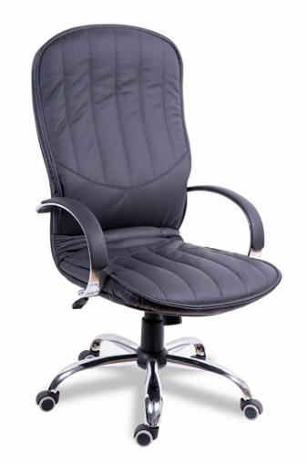 Компьютерное кресло  ДИПЛОМАТ ХРОМ (кожа) — Аэлита