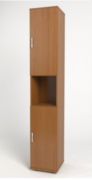 Шкаф КМ10 Монолит узкий 374х390х2046 с нишей(КМ45+ДМ41*2) &mdash; Аэлита