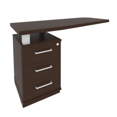 Тумба приставная с топом для криволинейного стола First 1300 — Аэлита