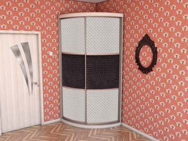 Выпуклый угловой радиусный шкаф-купе &quot;СОЛО-1&quot; 960*960*2350 — Аэлита