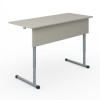 Стол ученический АЭЛИТА Комфорт 2-местный регулируемый (белый, серый), плоскоовальная труба