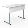 Стол ученический АЭЛИТА Комфорт 2-местный регулируемый (белый, серый), плоскоовальная труба