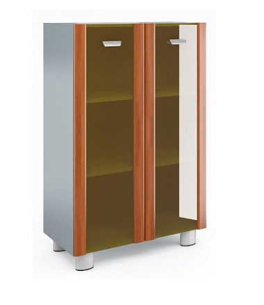 Стеллаж закрытый со стеклом в раме МДФ (средний) 860х420х1300 — Аэлита