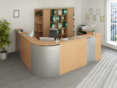 Стойка ресепшн Партнер 2880х2880х1200 Бук — Аэлита