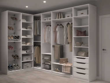 Гардеробная угловая модульная 1500*2500*выс.2400 — Аэлита