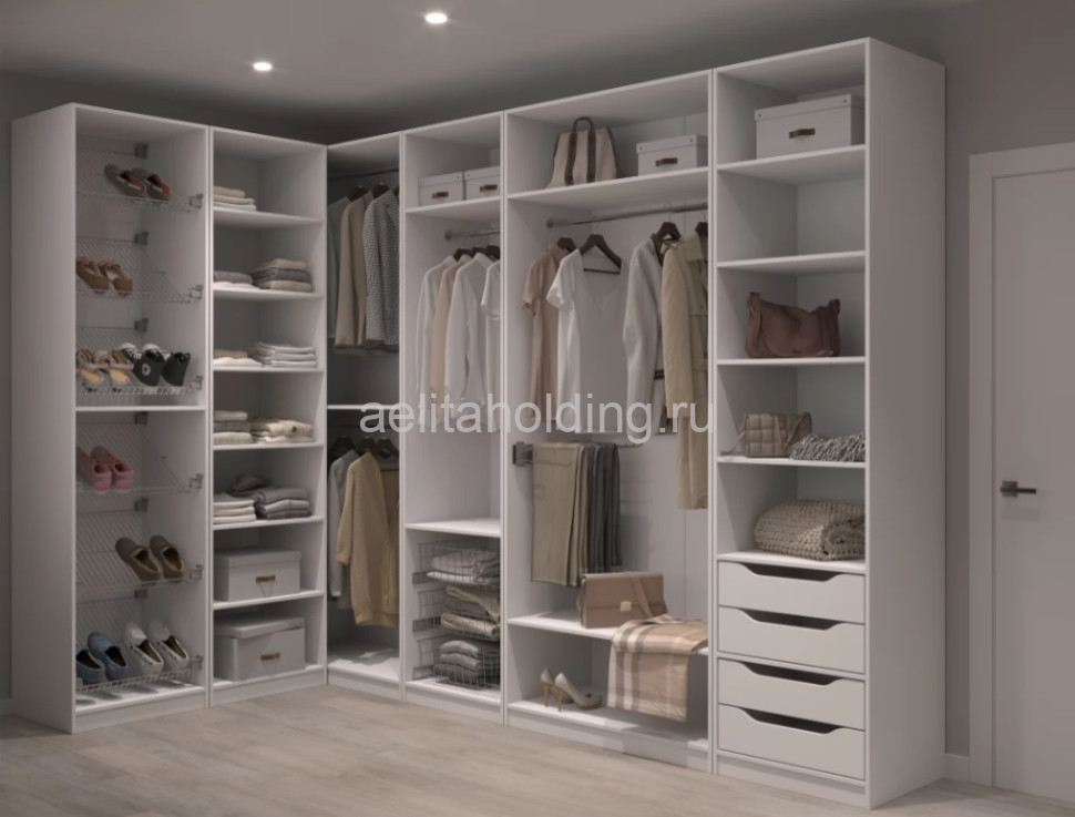 Гардеробная угловая модульная 1500*2500*выс.2400