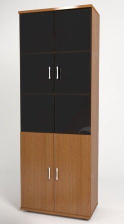 Шкаф КМ20 Монолит высокий 744х390х2046 со стеклом(ШМ44+ДМ41х2+БСКТ449х2+ФС02*2) &mdash; Аэлита
