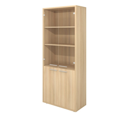 Шкаф ДБ52 Дублин высокий стекло прозрачное 800х400х1980(ДБ24+ДБ27*2+ДБ45П*2+ДБ48*2) — Аэлита