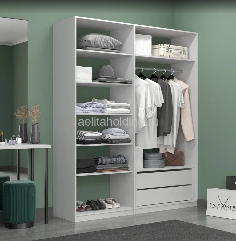 Прямая гардеробная 1816*507, высота 2200