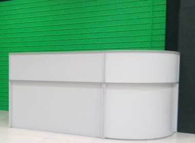 Стойка ресепшн Эдем 2400х900х1170 ПЕПЕЛ — Аэлита