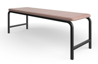 Банкетка мягкая на прямоугольной трубе 1450*320*420  — Аэлита