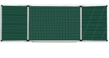 Доска трехэлементная (5 рабочих поверхностей) магнитно-меловая с разлиновкой  — Аэлита